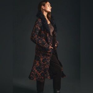 Anthropologie Jacquard Sweater Coat Size Small